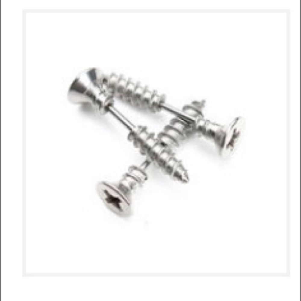 Silver screw earrings